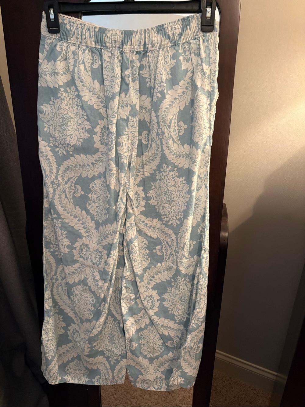 Laura Ashley Blue and White Wide Leg Pants